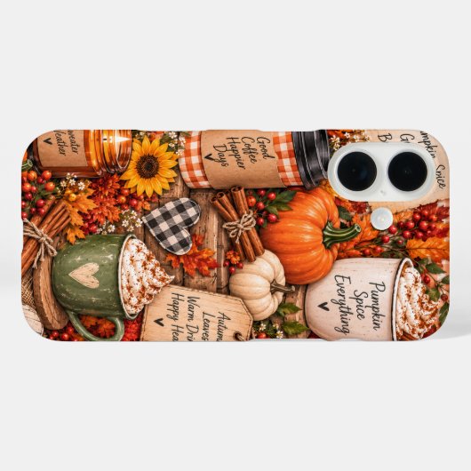 Herfst Pompoen Kruiden Collage Case-Mate iPhone Case (Achterkant (horizontaal))