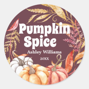 Herfst Pompoen Kruidenmix Herfst Rode Wijn Ronde Sticker