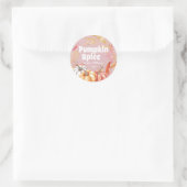 Herfst Pompoen Kruidenmix Roze Ronde Sticker (Tas)