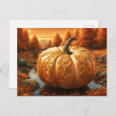 Herfst pompoen kunstwerk Briefkaart (Voorkant / Achterkant)