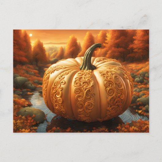 Herfst pompoen kunstwerk Briefkaart (Voorkant)