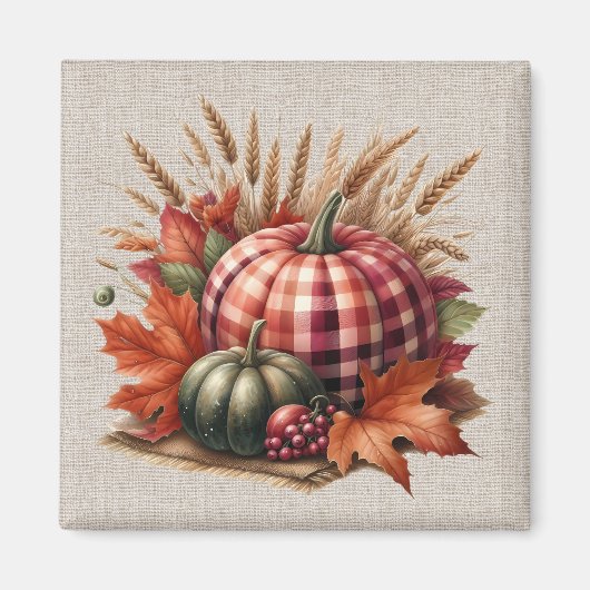 Herfst pompoen kunstwerk magneet (Voorkant)