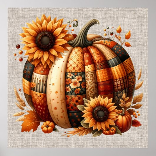 Herfst pompoen kunstwerk Poster (Voorkant)