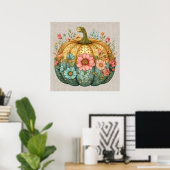 Herfst pompoen kunstwerk Poster (Thuiskantoor)