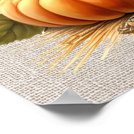 Herfst pompoen kunstwerk Poster (Hoek)