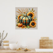 Herfst pompoen kunstwerk Poster (Keuken)