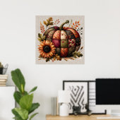 Herfst pompoen kunstwerk Poster (Thuiskantoor)
