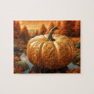 Herfst pompoen kunstwerk puzzel