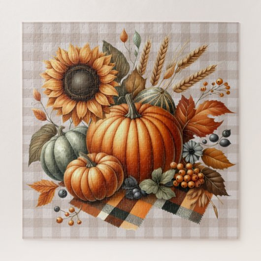 Herfst pompoen kunstwerk puzzel (Verticaal)