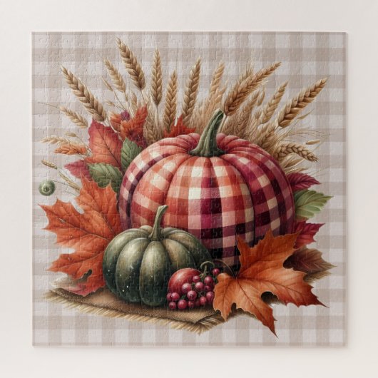 Herfst pompoen kunstwerk puzzel (Verticaal)