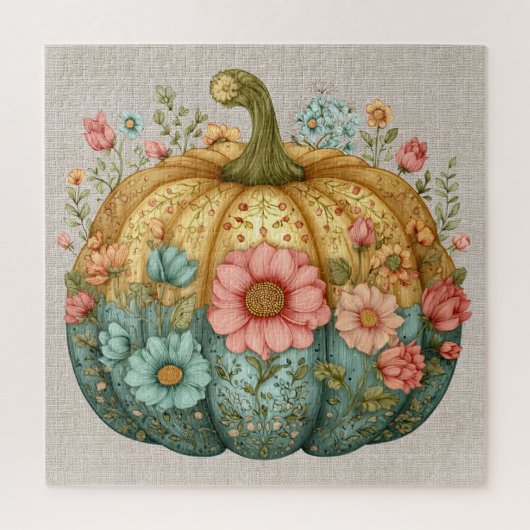 Herfst pompoen kunstwerk puzzel (Verticaal)