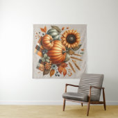 Herfst pompoen kunstwerk wandtapijt wandkleed (In Situ (horizontaal))