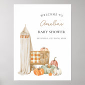 Herfst Pompoen Kwekerij Baby shower Welkom Poster (Voorkant)