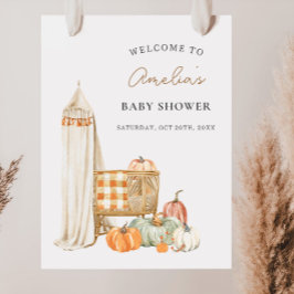 Herfst Pompoen Kwekerij Baby shower Welkom Poster