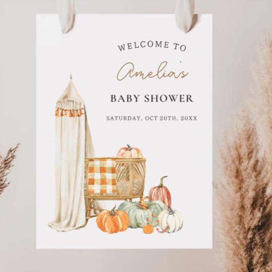 Herfst Pompoen Kwekerij Baby shower Welkom Poster
