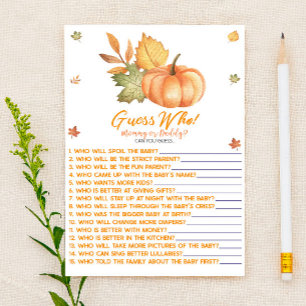 Herfst pompoen laat raden wie! Baby shower spel Briefpapier