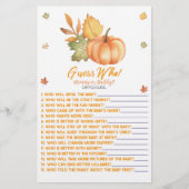 Herfst pompoen laat raden wie! Baby shower spel Briefpapier (Voorkant)