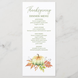 Herfst pompoen laat rustieke Thanksgiving diner Menu