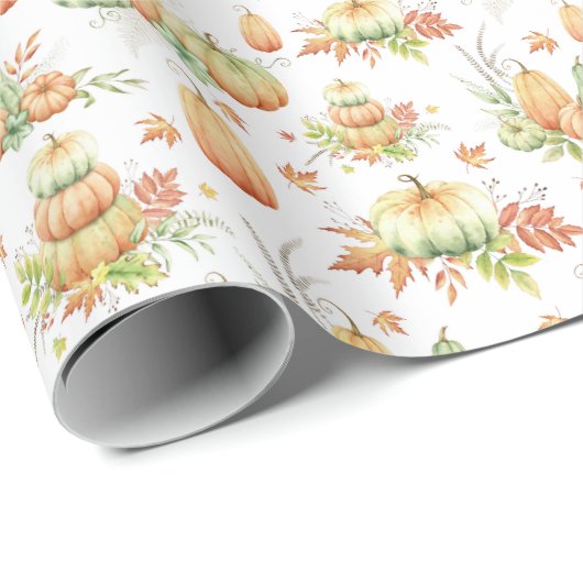 Herfst pompoen laat rustieke vakantie Thanksgiving Cadeaupapier (Rol Hoek)