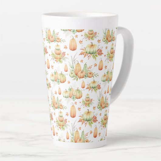 Herfst pompoen laat rustieke vakantie Thanksgiving Latte Mok (Rechterhoek)