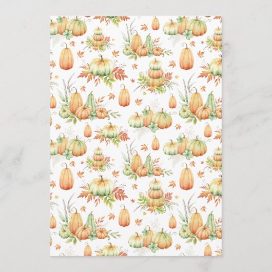 Herfst pompoen laat rustieke vrienden geven diner menu (Achterkant)