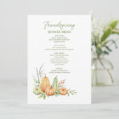 Herfst pompoen laat rustieke vrienden geven diner menu (Staand voorkant)