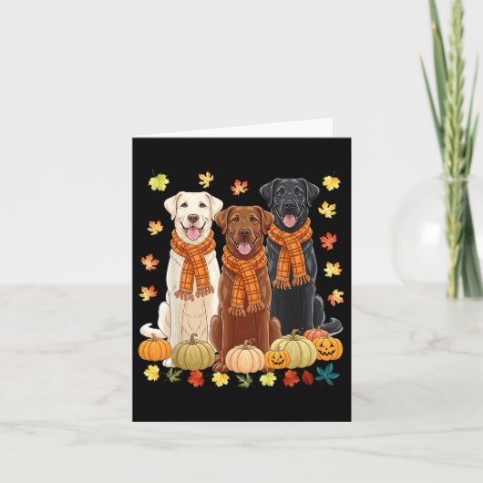 Herfst Pompoen Labrador Retriever Thanksgiving Kaart (Voorkant)