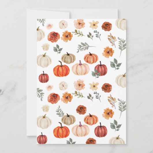 Herfst Pompoen Landelijke Oogstfeest Kaart (Achterkant)