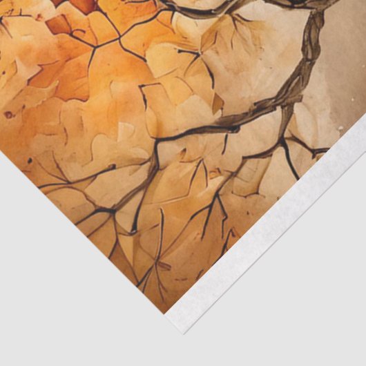  Herfst Pompoen Landschap Decoupage Print Tissuepapier (Detail)