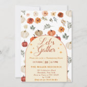 Herfst Pompoen Laten we Dankzeggingsdiner Verzamel Kaart (Voorkant)
