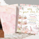 Herfst pompoen laten we par-Tea Party Girl's Birth Kaart
