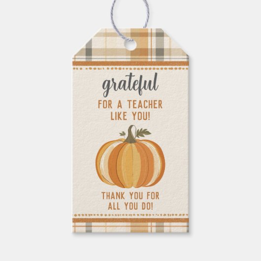 Herfst Pompoen Leraren Waardering Cadeaulabel (Voorkant)