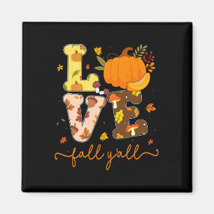 Herfst Pompoen Liefde Herfst Y'all Fall Leaves Vro Magneet