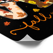 Herfst Pompoen Liefde Herfst Y'all Fall Leaves Vro Poster (Hoek)