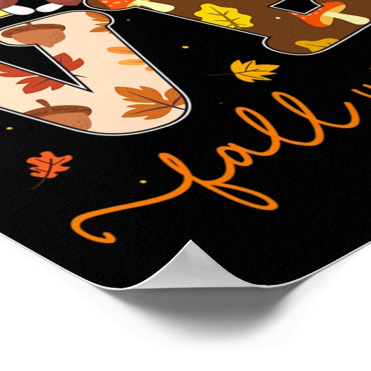 Herfst Pompoen Liefde Herfst Y'all Fall Leaves Vro Poster (Hoek)