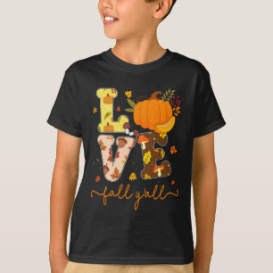 Herfst Pompoen Liefde Herfst Y'all Fall Leaves Vro T-shirt