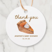 Herfst Pompoen Little Cutie Pie Dank u Bedankjes Labels (Achterkant)