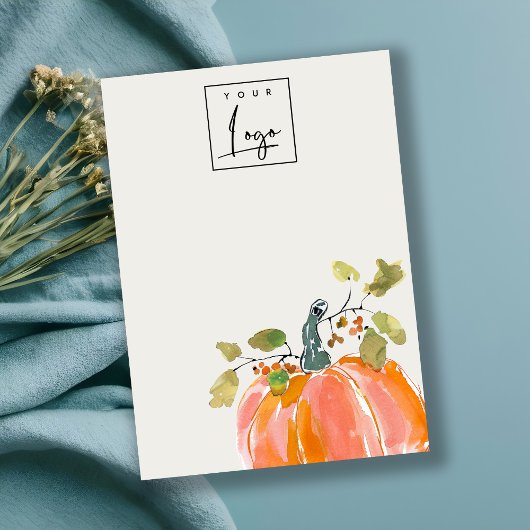 Herfst Pompoen Logo Oorbel Ketting Blank Display Visitekaartje