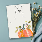 Herfst Pompoen Logo Oorbel Ketting Display Visitekaartje