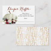 Herfst Pompoen Luier Raffle Baby shower Kaart (Voorkant / Achterkant)