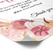 Herfst Pompoen Luier Raffle Meisje baby shower tek Poster (Hoek)