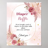 Herfst Pompoen Luier Raffle Meisje baby shower tek Poster (Voorkant)