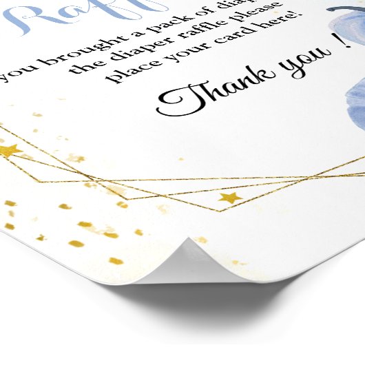 Herfst Pompoen Luier verloting Jongen baby shower  Poster (Hoek)