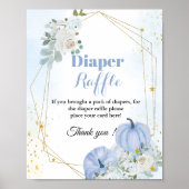 Herfst Pompoen Luier verloting Jongen baby shower  Poster (Voorkant)