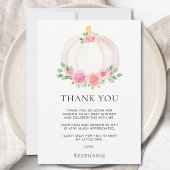 Herfst Pompoen Meisje Baby shower Dank u Bedankkaart