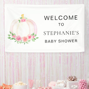 Herfst Pompoen Meisje Baby shower Welkom Spandoek