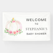 Herfst Pompoen Meisje Baby shower Welkom Spandoek (Horizontaal)