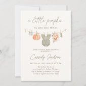 Herfst Pompoen Meisje Babykleding Baby shower Kaart (Voorkant)