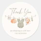Herfst Pompoen Meisje Babykleding Baby shower Ronde Sticker (Voorkant)