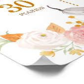 Herfst pompoen meisje eerste jaar mijlpaal Poster (Hoek)